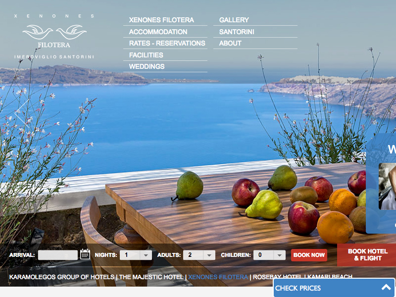 Xenones Filotera Hotel website