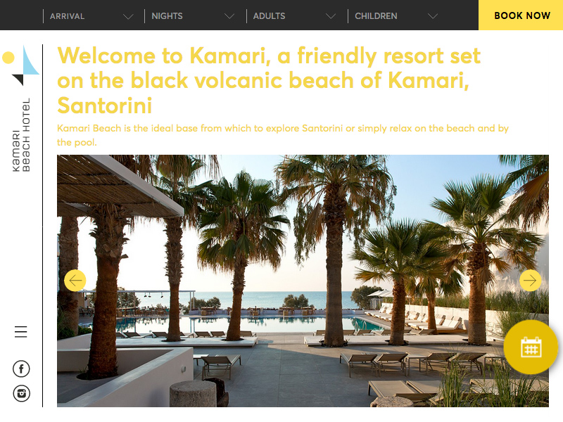 Kamari Beach Hotel Santorini website